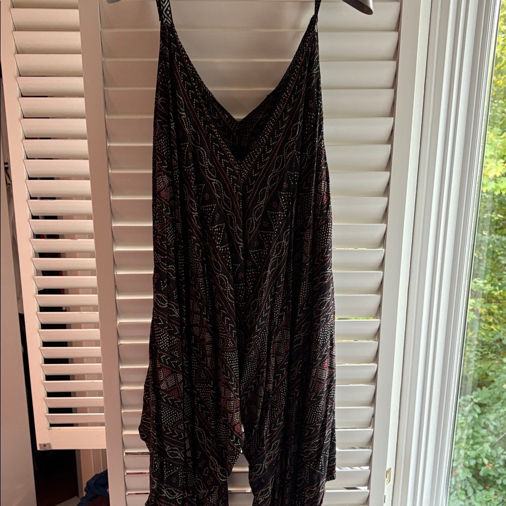 Black Patterned Jumpsuit